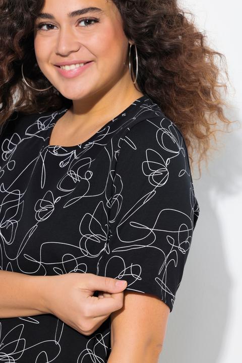 Actual product image Ulla Popken Abstract Animal Print Short Sleeve Tee (42, 44)