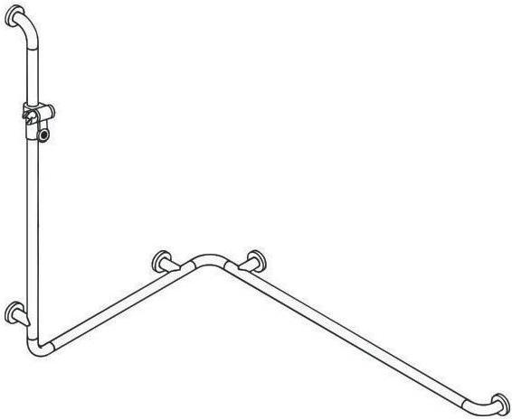 Produktbild Hewi Duschhandlauf SERIE 801 se 1100mm waagerecht 762/962mm stahlblau (76.20 x 110 cm)