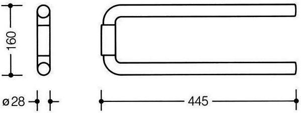 Actual product image Hewi Towel rail SERIE 477 2-arm ruby red