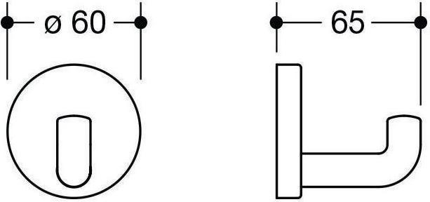 Immagine prodotto Hewi Gancio a parete SERIE 477 profondità 65 mm, rosone d= 60 mm, colore verde