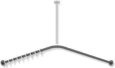 Actual product image Hewi Curtain rod black deep matt 787x787mm, 16 rings