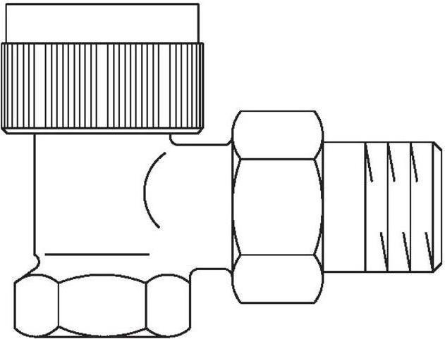 Actual product image Oventrop OV thermostatic valve series RFV 9 M 30x1.5, PN 10, angle DN 15, R 1/2inch