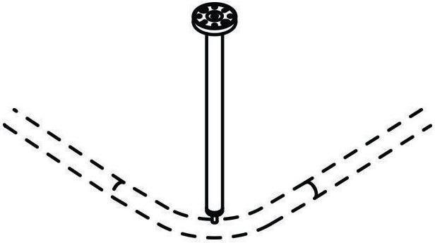 Hewi Deckenabhängung d= 25mm schwarz tiefmatt 400mm