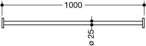 Produktbild Hewi Vorhangstange 1000mm, Edelstahl weiss tiefmatt