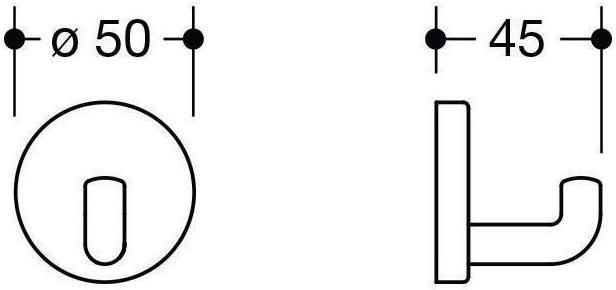 Immagine prodotto Hewi Gancio singolo SERIE 477 profondità 45 mm, rosetta d= 50 mm segnale bianco