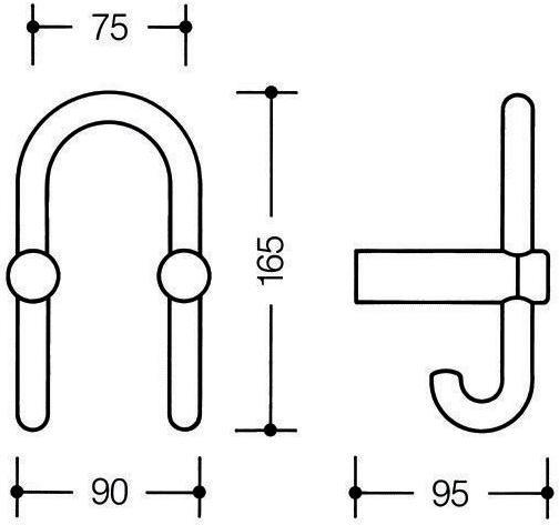 Actual product image Hewi Double coat hook SERIE 801 hooks to the rear light grey