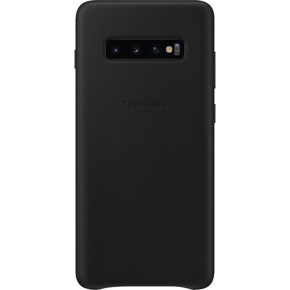 Samsung Leather Cover (Samsung Galaxy S10+), Smartphone Hülle, Schwarz