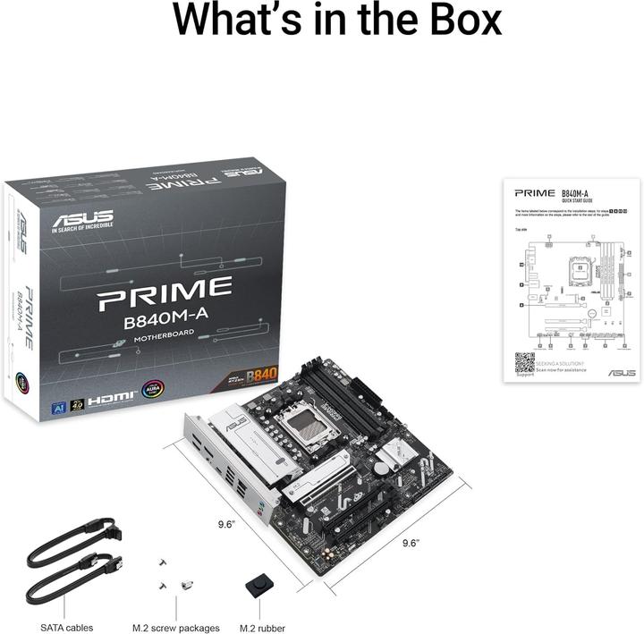 Productafbeelding ASUS PRIME B840M-A-CSM (AM5, AMD B840, mATX)