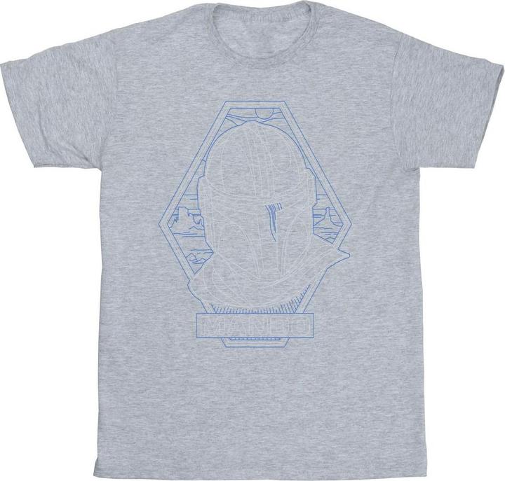 Actual product image Star Wars Mens The Mandalorian Outline Helm Diamond T-Shirt (4XL)