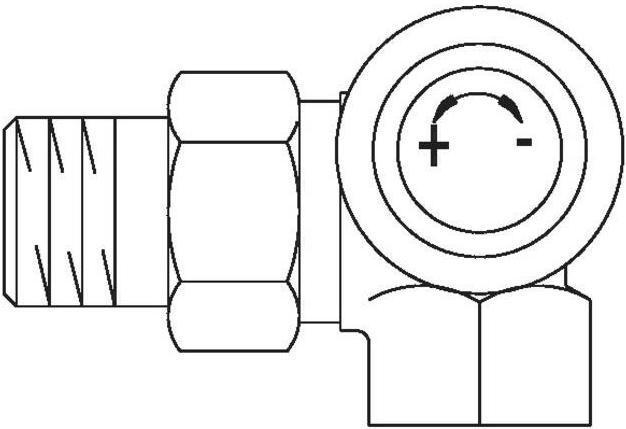 Actual product image Oventrop OV thermostatic valve series AV 9 M 30x1.5 PN 10 Angled corner right DN 15