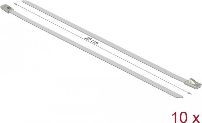 Image du produit Delock Colliers de serrage en acier inoxydable 200x4,6 10 pcs. (Serre-câbles en plastique, 200 mm, 10 pcs)