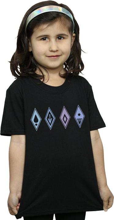 Actual product image Disney Girls Frozen 2 Elements Symbols Cotton T-Shirt (104)