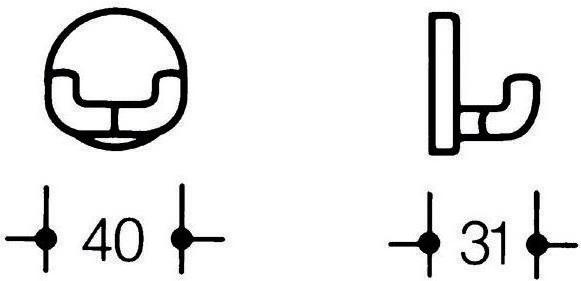 Produktbild Hewi Doppelhaken SERIE 801 31mm tief, Rosette d= 40mm koralle