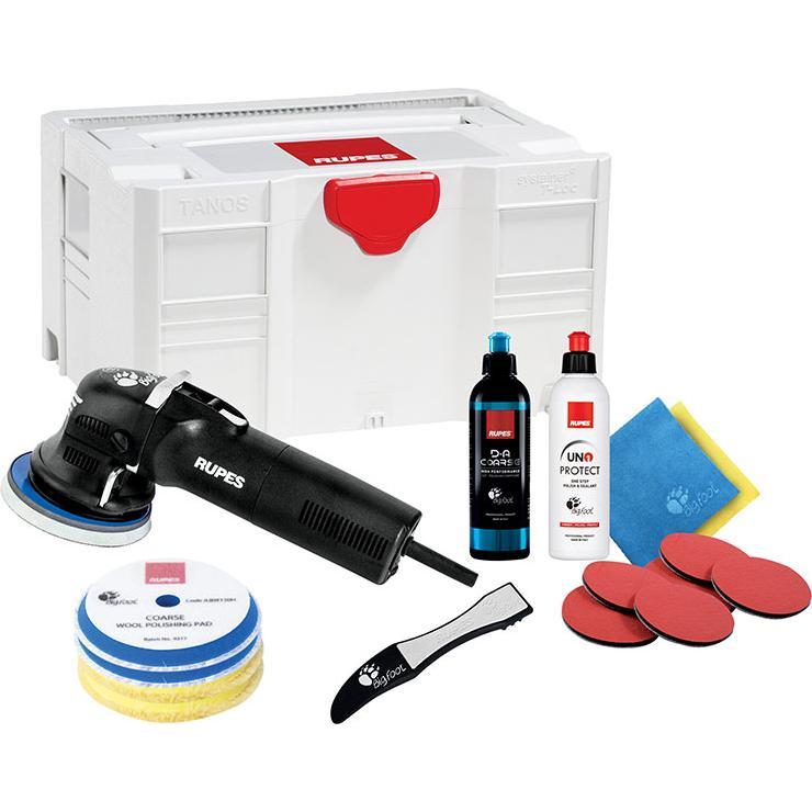 Rupes, Rettificatrice + lucidatrice, RU-LHR12E/BOX LHR12E/BOX Bigfoot Duetto Kit lucidatrice eccentrica 125mm in systainer (Levigatrici rotorbitali)