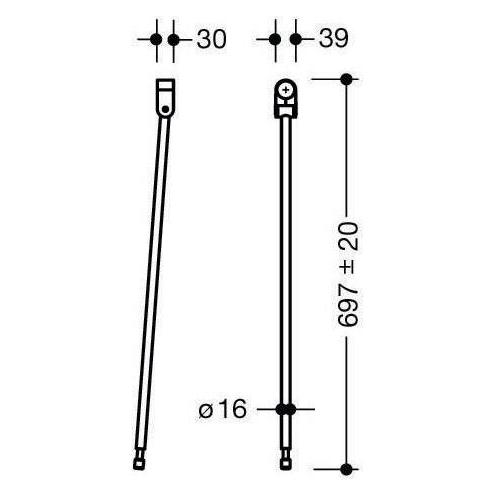 Hewi, Specchio, Supporto a pavimento SERIE 801 f maniglie di supporto lunghezza 697mm verde mela (102 x 69.70 cm)