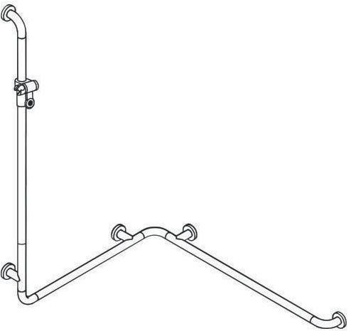 Productafbeelding Hewi Douche leuning SERIE 801 se 1250mm horizontaal 762/962mm zand (76.20 x 125 cm)