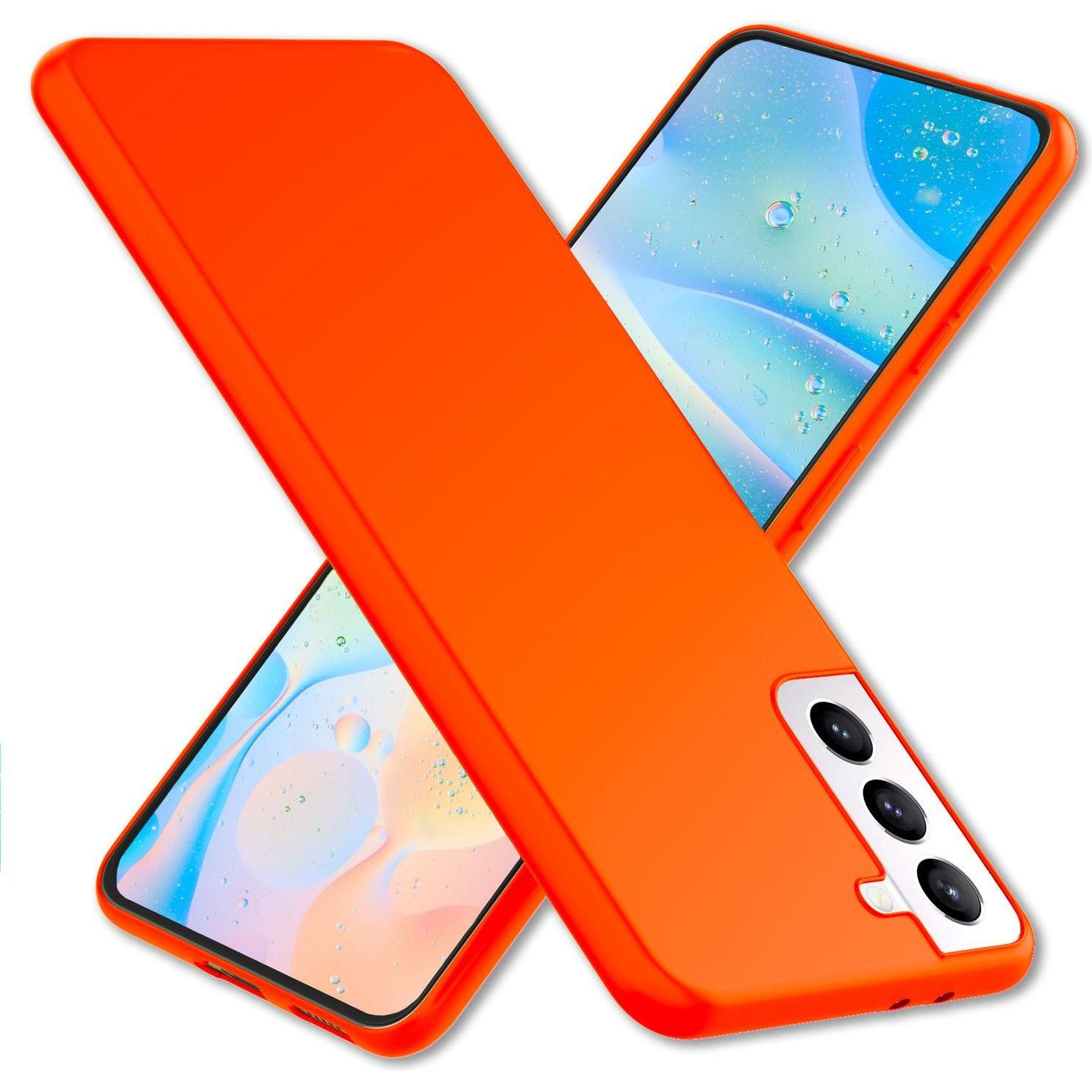 Nalia Neon Silikon Handyhülle (Samsung Galaxy S22+), Smartphone Hülle, Orange