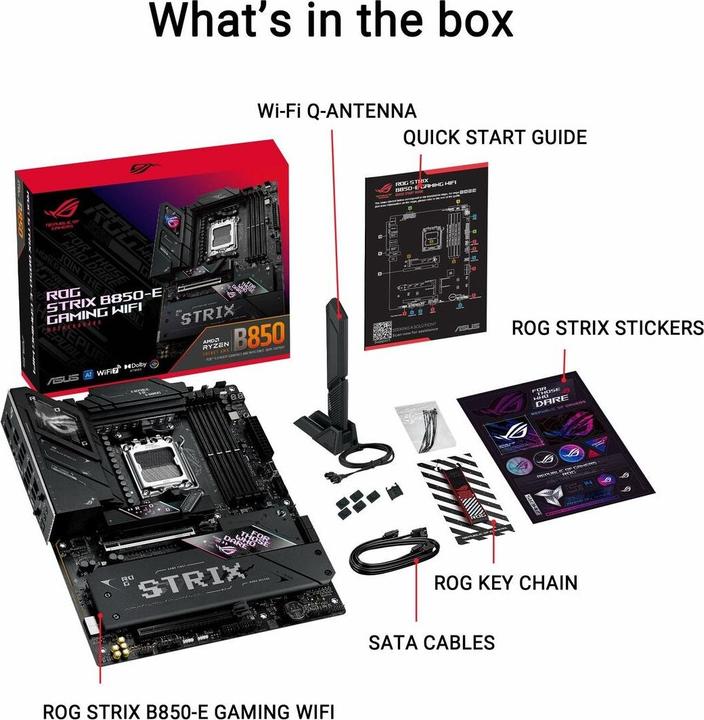 Actual product image ASUS ROG STRIX B850-E GAMING WIFI (AM5, AMD B850, ATX)