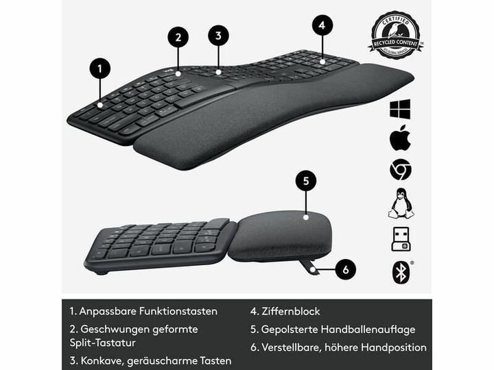 Immagine prodotto Logitech Ergo K860 (Svizzera, Senza fili)