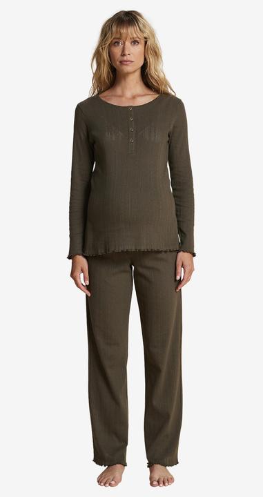 Produktbild Envie de Fraise Umstands-Schlafanzug: Sleepshirt & Hose aus Pointelle-Jersey (40)