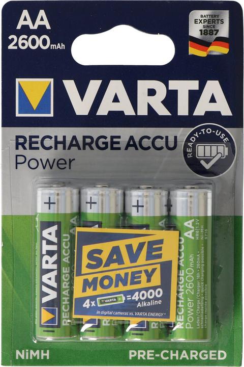 Productafbeelding Varta Recharge Accu Power (4 Pcs., AA, 2600 mAh)
