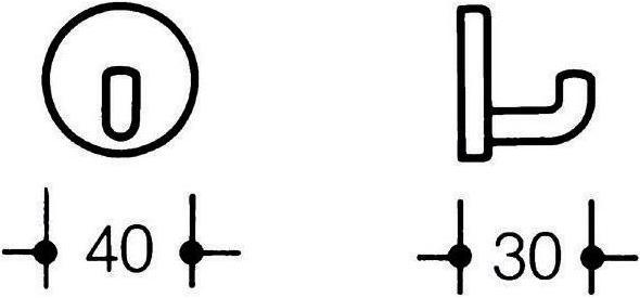 Image du produit Hewi Crochet mural SERIE 801 30mm de profondeur, rosace d= 40mm jaune moutarde