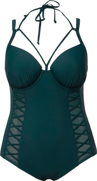 Immagine prodotto Ulla Popken Costume da bagno con scollo a prendisole, coppe morbide con ferretto e materiale riciclato (58)