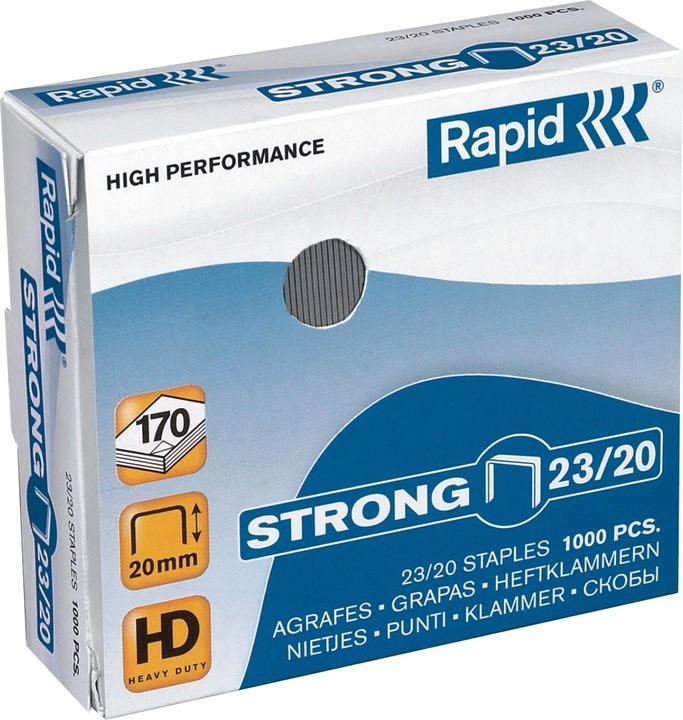 Actual product image Rapid Staples 23/20mm 24870400 1000 pieces strong (1000 x)