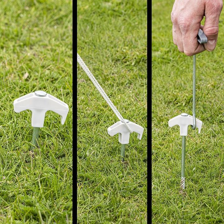 Immagine prodotto ProPlus Picchetto per tenda 20 cm in metallo resistente con gancio in plastica - set di 20 pezzi in astuccio