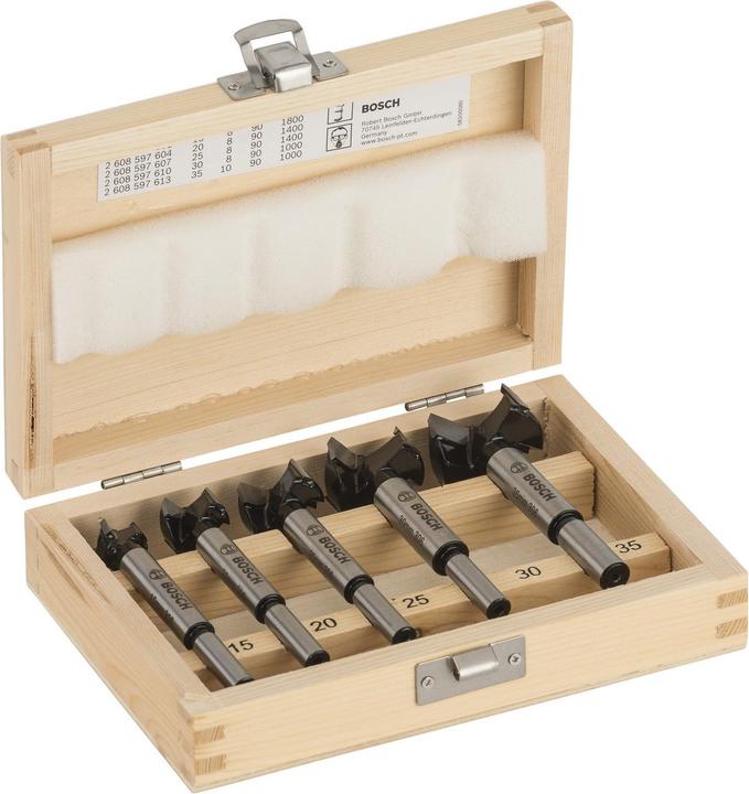 Produktbild Bosch Professional Zubehör 5-tlg. Scharnierlochbohrer-Set, Carbide, 15–35 mm (35 mm, 15 mm, 30 mm, 20 mm, 25 mm)