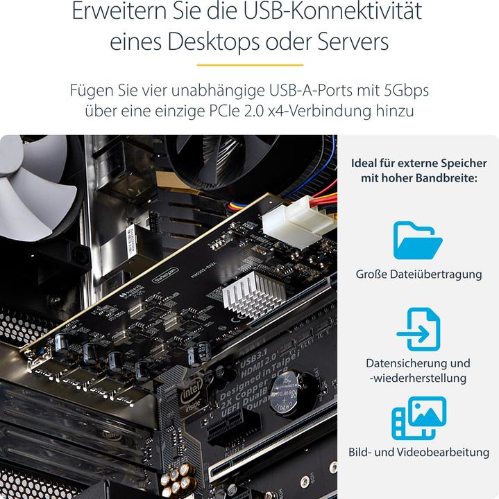 Actual product image StarTech 4-PORT USB-A PCIE CARD 5GBPS