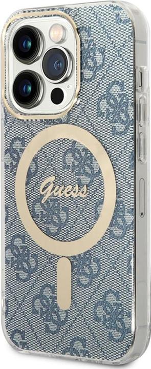 Image du produit Guess Zestaw GUBPP14XH4EACSB Etui+ chargeur iPhone 14 Pro Max 6,7" niebieski/blue hard case 4G Print (Apple iPhone 14 Pro Max)