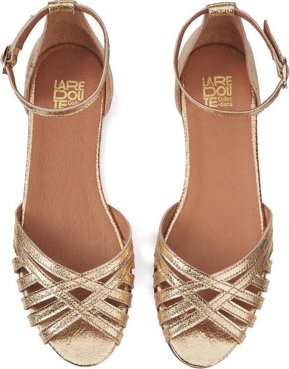 Actual product image La Redoute Collections Leather sandals with ankle strap (39)