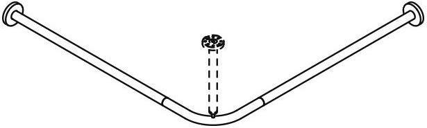 Actual product image Hewi Curtain rod black deep matt 787x787mm, 16 rings