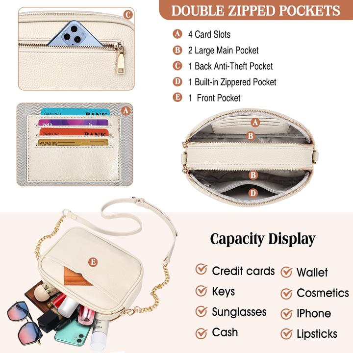 Image du produit Only-Bags.Store Kleine Umhängetasche Elegante Umhängetasche mit 2 abnehmbaren breiten Schulterriemen