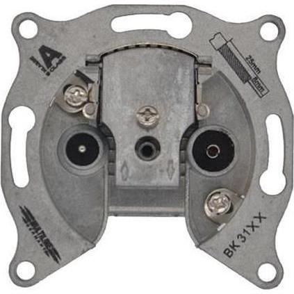 Kabeltec Presa d'antenna, BK TV/radio, a 2 ganci, montaggio a incasso, presa passante, 4,5 dB (Presa d'antenna), Cavo antenna