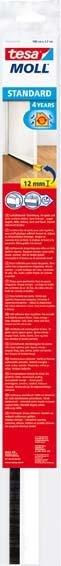 Actual product image tesa tesamoll STANDARD door sealing strip, self-adhesive door seal for smooth floors (0.10 kg, White)