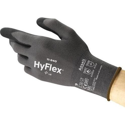HyFlex, Schutzhandschuhe, Arbeitshandschuhe 11840R100-1P Grösse 10 Schwarz 12 Paar (10)
