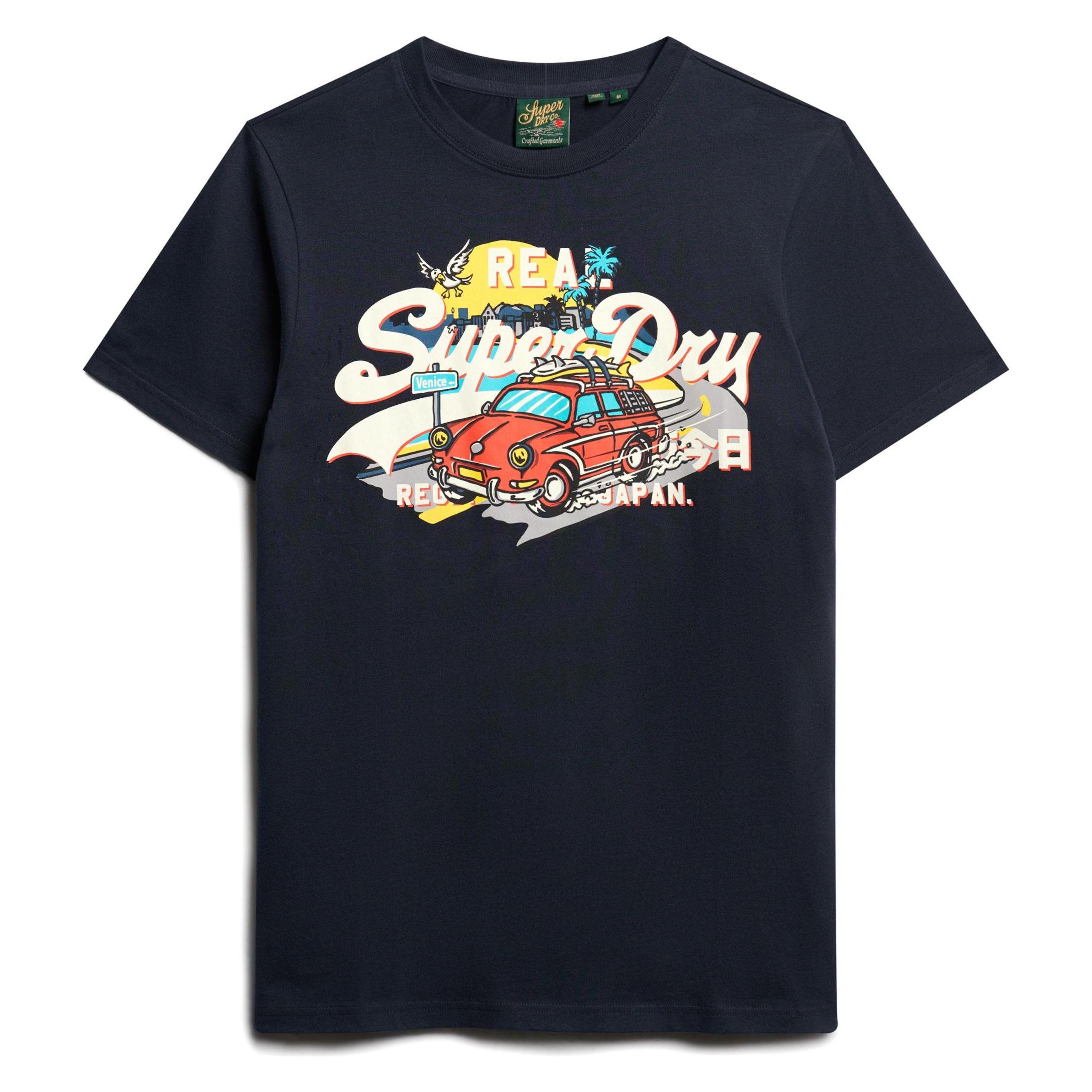 Superdry, Herren, Shirts, La T-Shirt Mit Grafik, Blau, (Xxl)