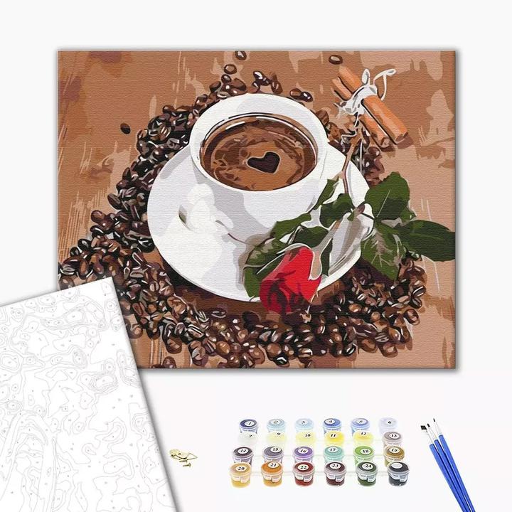Ideyka Colour by numbers BRUSHME, 40x50 cm, Coffee with a touch of