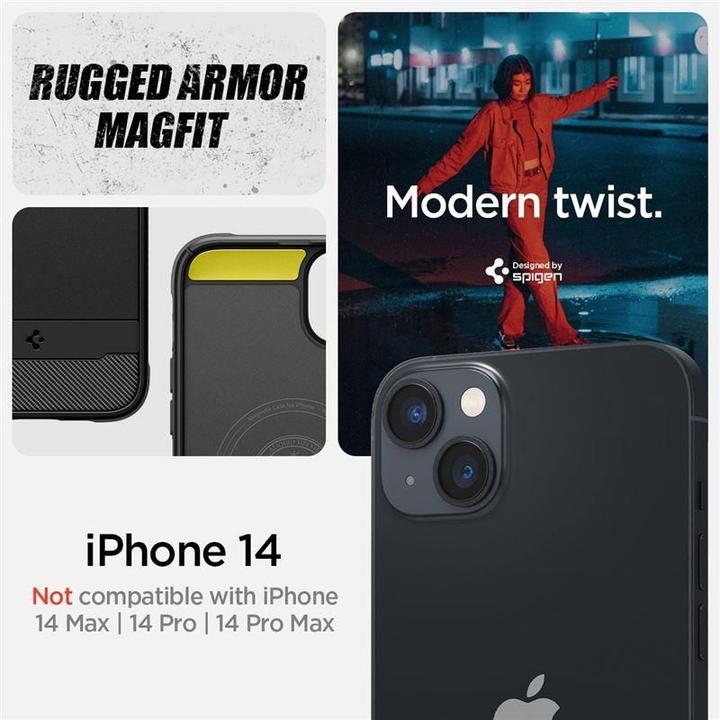 Produktbild Spigen Rugged Armor Mag Magsafe iPhone 14 case - Black (Apple iPhone 14)