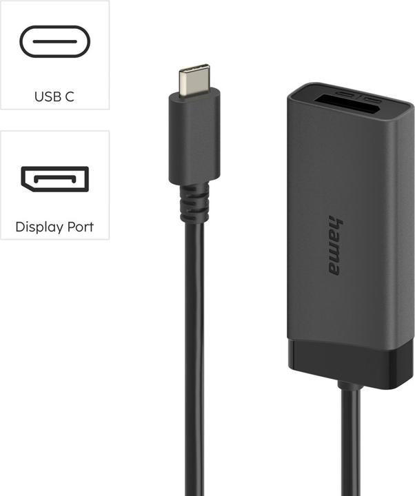 Produktbild Hama Video-Adapter USB-C-Plug - DP/HDMI-Aansl. UltraHD 4K@60Hz (HDMI, 15 cm)