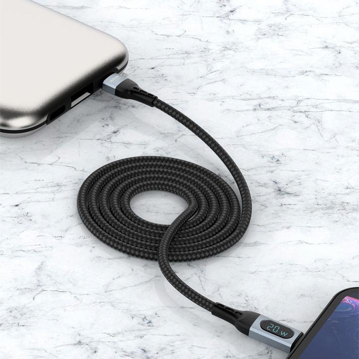 Actual product image Dudao USB Type C - Lightning cable fast charging PD 20W 1m black (L7MaxL) (1 m, 20 W)