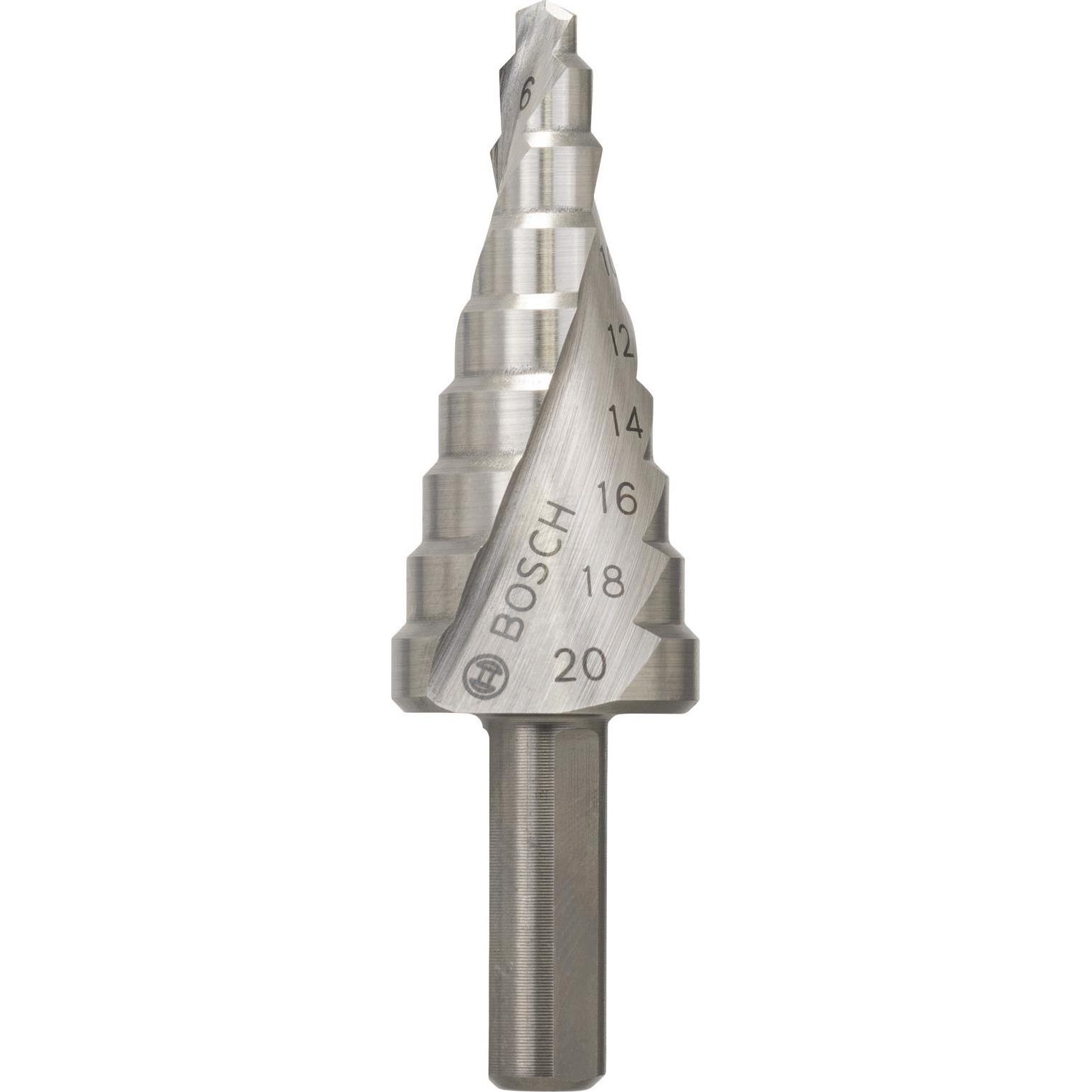 Thumbnail - Bosch Professional Zubehör, Bohrereinsatz, Stufenbohrer HSS, 4 - 20 mm, 8 mm, 70,5 mm, 9 Stufen (8 mm)