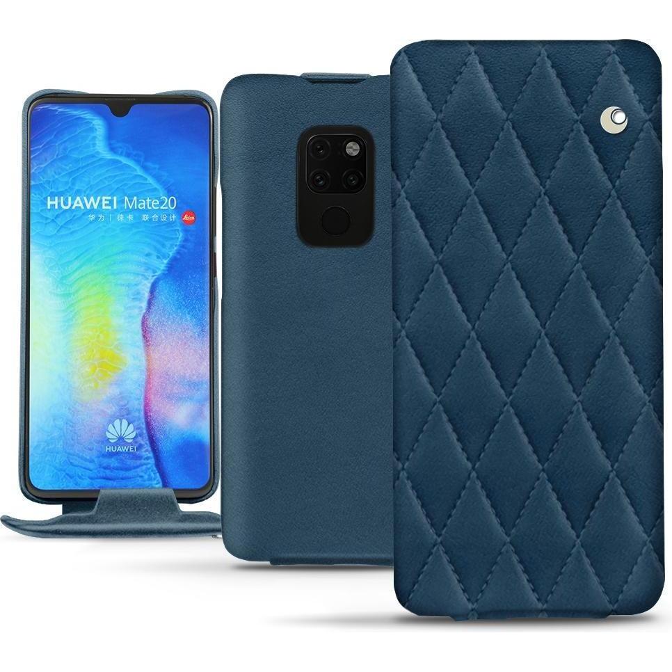 Noreve Lederschutzhülle vertikal (Huawei Mate 20), Smartphone Hülle, Blau