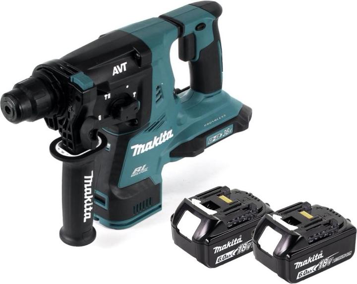 Produktbild Makita DHR 280 G Akku Bohrhammer 36 V ( 2x 18 V ) 2,8 J SDS-plus Brushless + 2x Akku 6,0 Ah - ohne (Akkubetrieb)