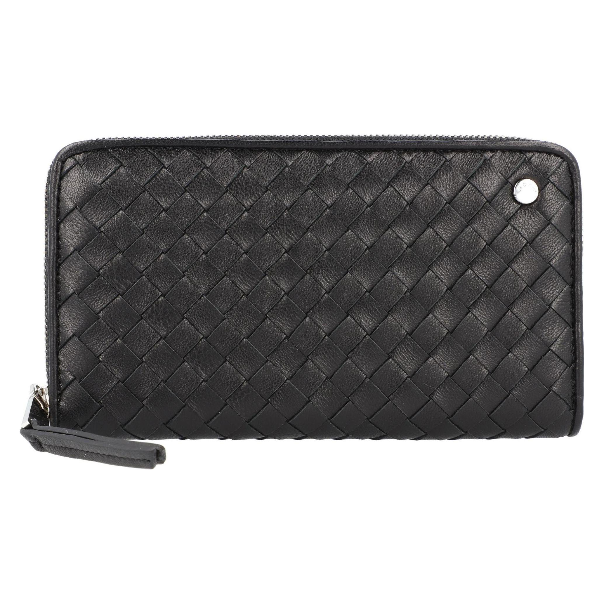 Abro, Damen, Portemonnaie, Piuma Geldbörse Leder 19 Cm, Schwarz