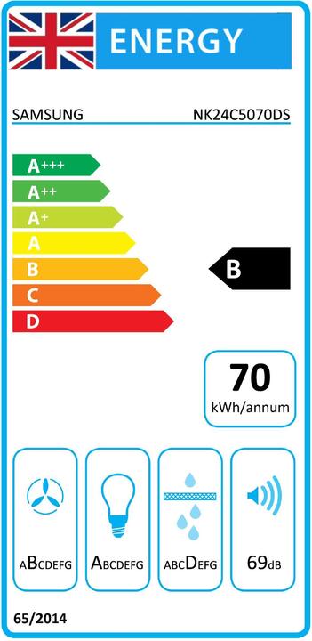 Label énergétique Samsung NK24C5070DS/UR (Hotte murale)