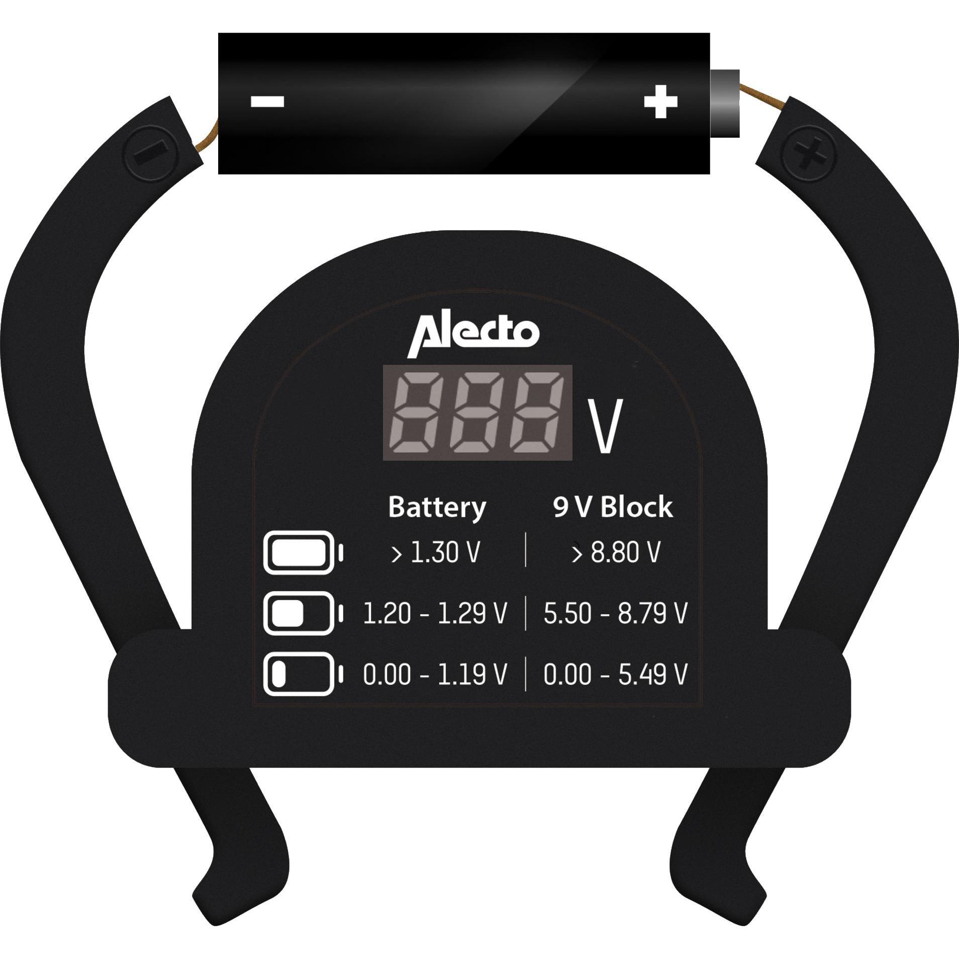 Alecto BTT2, Accessori pile + batterie, Nero