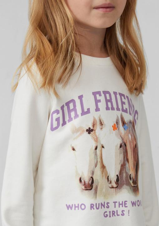 Produktbild s.Oliver Sweatshirt Sweatshirt mit überlappendem Saum und kuscheliger Innenseite (140)